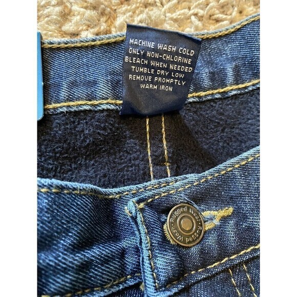 Rugged Wear Jeans Fleece Lined Denim Mens Size 36x32 Blue Straight Leg New - Picture 6 of 10